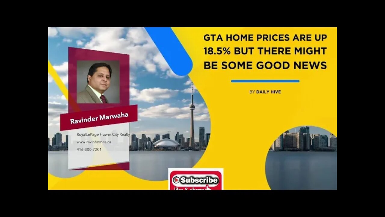 GTA home prices are up 18.5% but there might be some good news || Canada Housing Market ||