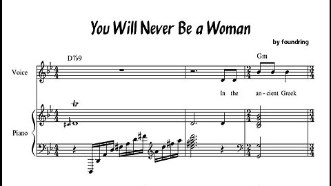 You Will Never Be a Woman (Sheet Music)