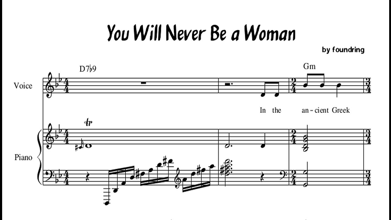 You Will Never Be a Woman (Sheet Music)