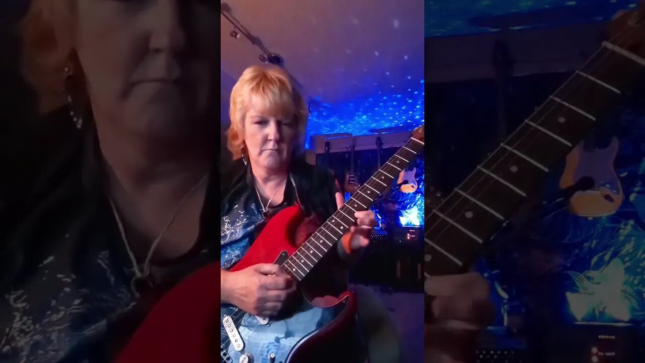 Smooth Blues Jazz Guitar playing- Cari Dell (female lead guitarist) #smoothjazz #guitarshorts