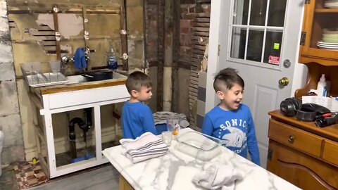 The Boys see the kitchen for the first time.