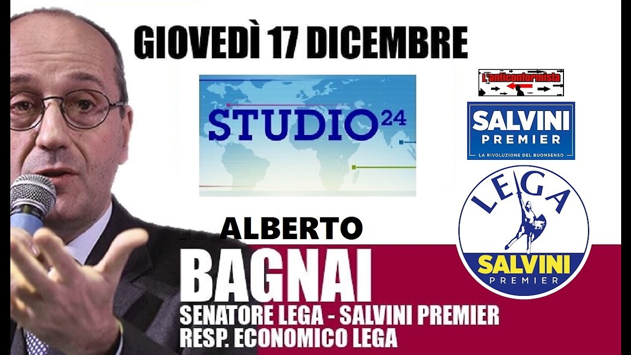 🔴 Interventi del Sen. Alberto Bagnai ospite a "Studio 24" del 17/12/2020.