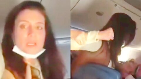 woman assaults elderly man for eating on a plane