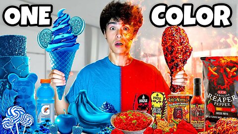 Eating Only ONE COLOR Food for 24 Hours!