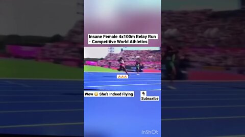 Insane Female 4x100m Relay Run - Competitive World Athletics #shorts #athletics #4x100m #running