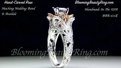 BBR 611E Engagement Ring In Rose Gold Over White Gold