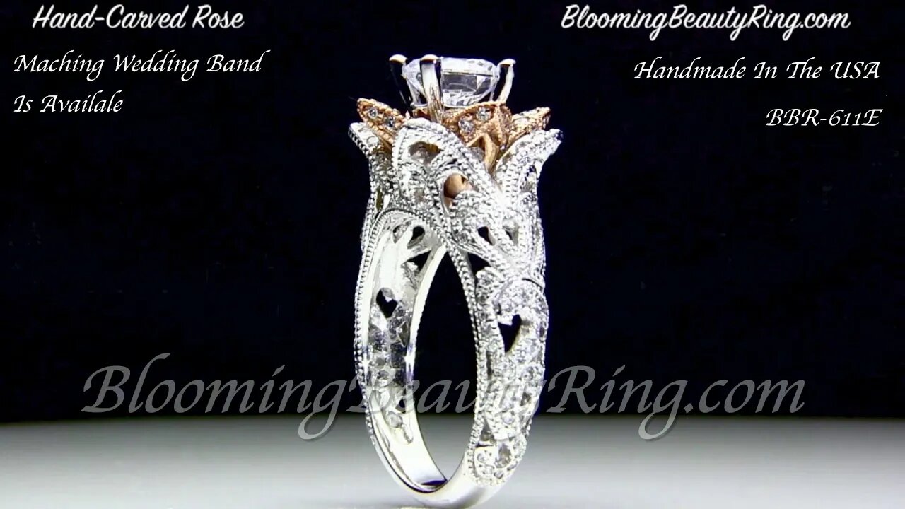 BBR 611E Engagement Ring In Rose Gold Over White Gold