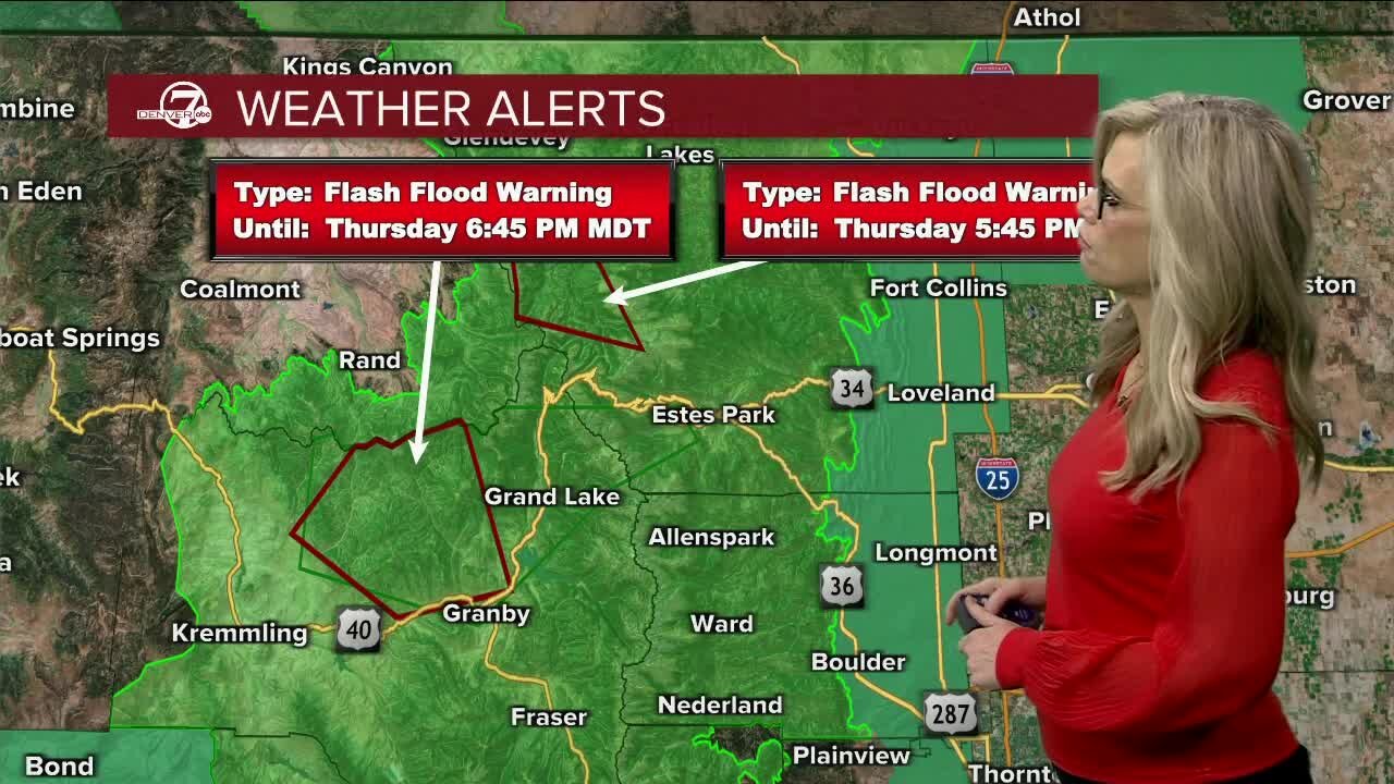 Flooding rain, hail possible across Colorado Thursday afternoon; threat of flash floods in burn scars