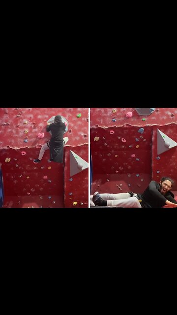 Epic wall climbing fail captured on camera