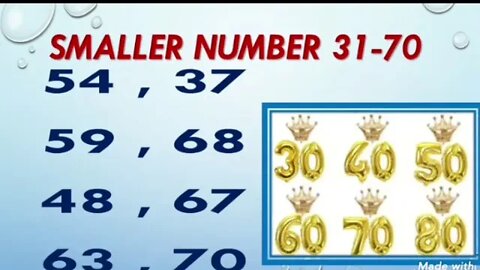 Prep Maths 8 smaller numbers 31 70 part 1