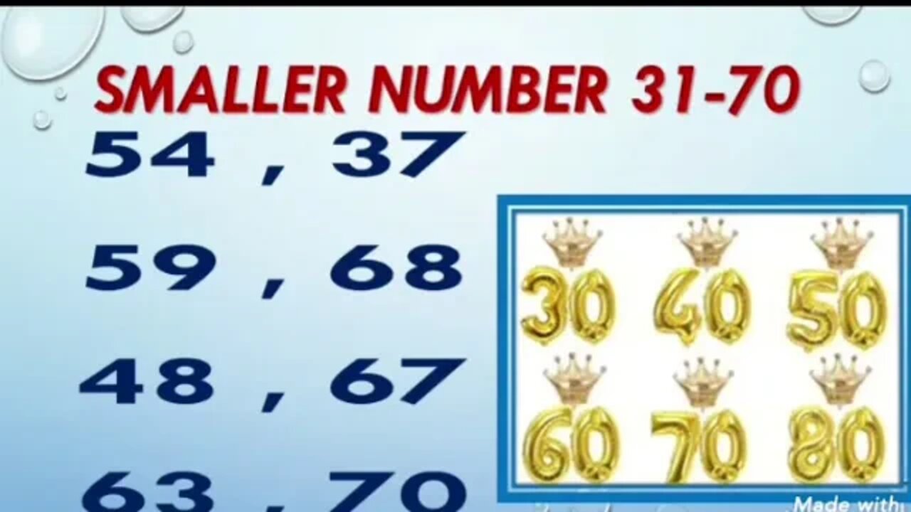 Prep Maths 8 smaller numbers 31 70 part 1