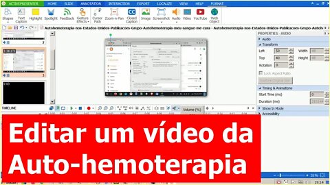 Como editar um vídeo da Auto-hemoterapia com Editor de vídeos Gratuito