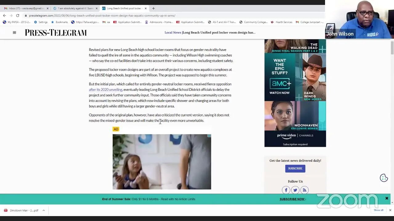 LBUSD Offers NEW Plans for the Locker Rooms for Swimmers - What???