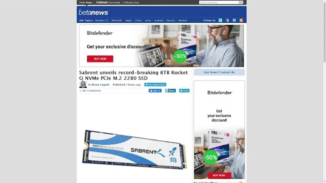2020 Sabrent unveils record breaking 8TB SSD
