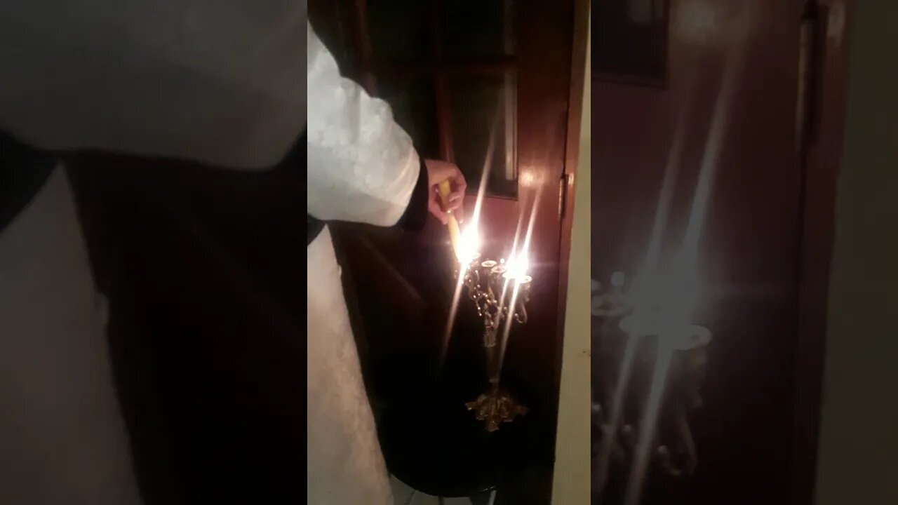 third night of Hanukkah Koblentzer Rebbe lighting the menorah