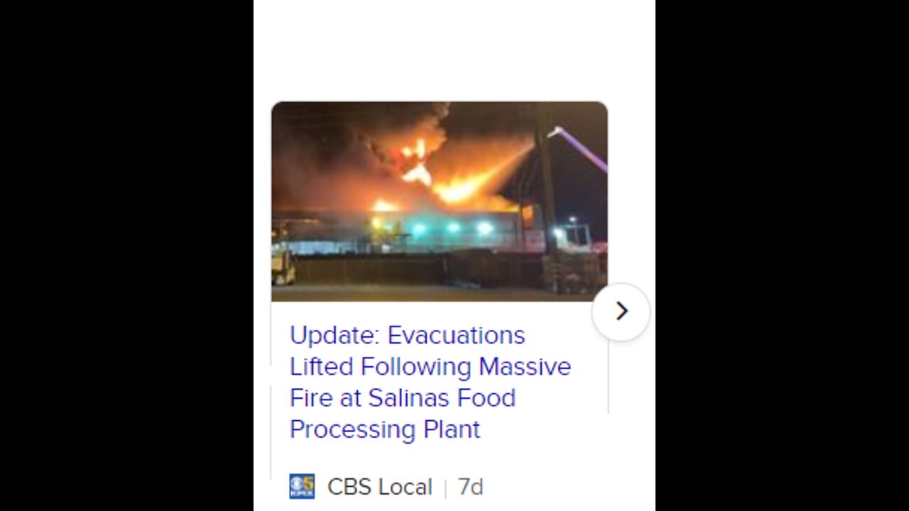 FOOD MANUFACTURING PLANT'S BURNING. WHY? WHY? WHY?