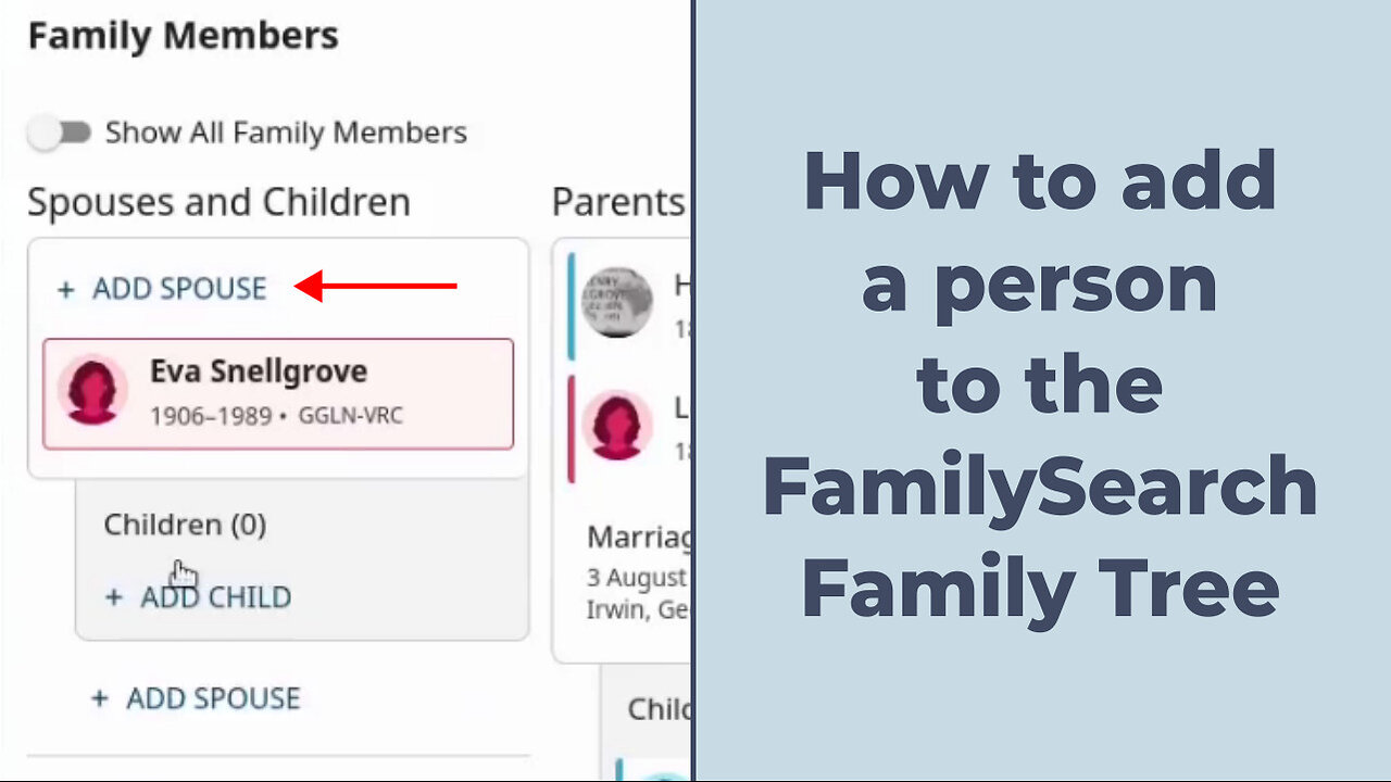 How to add a person to the FamilySearch Family Tree