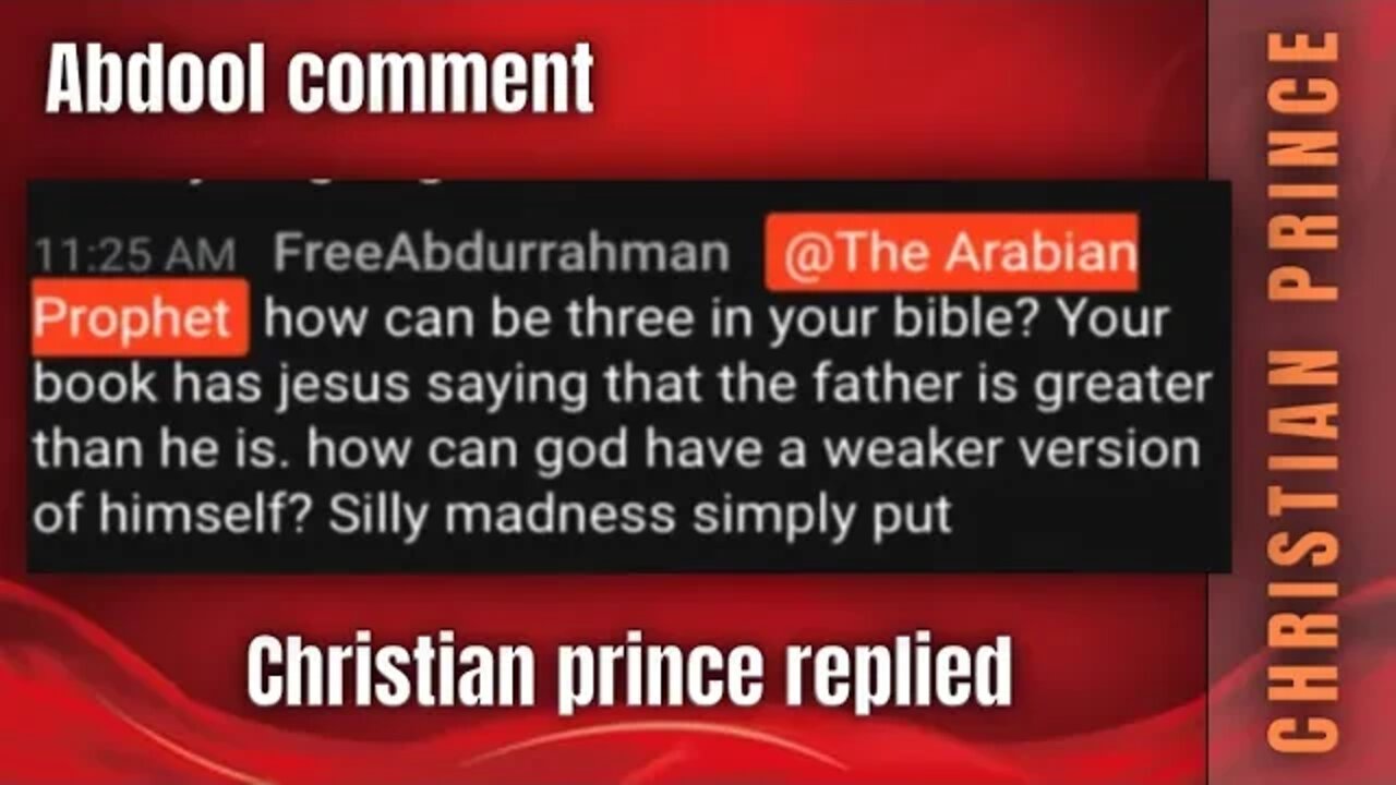How can be 3 in your bible , when jesus said my father is greater than he? Christian Prince reply