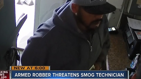 Smog technician robbed at gunpoint caught on camera