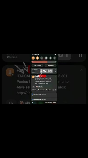 Recebi um sms que diz que tenho ! $75.301 #shorts