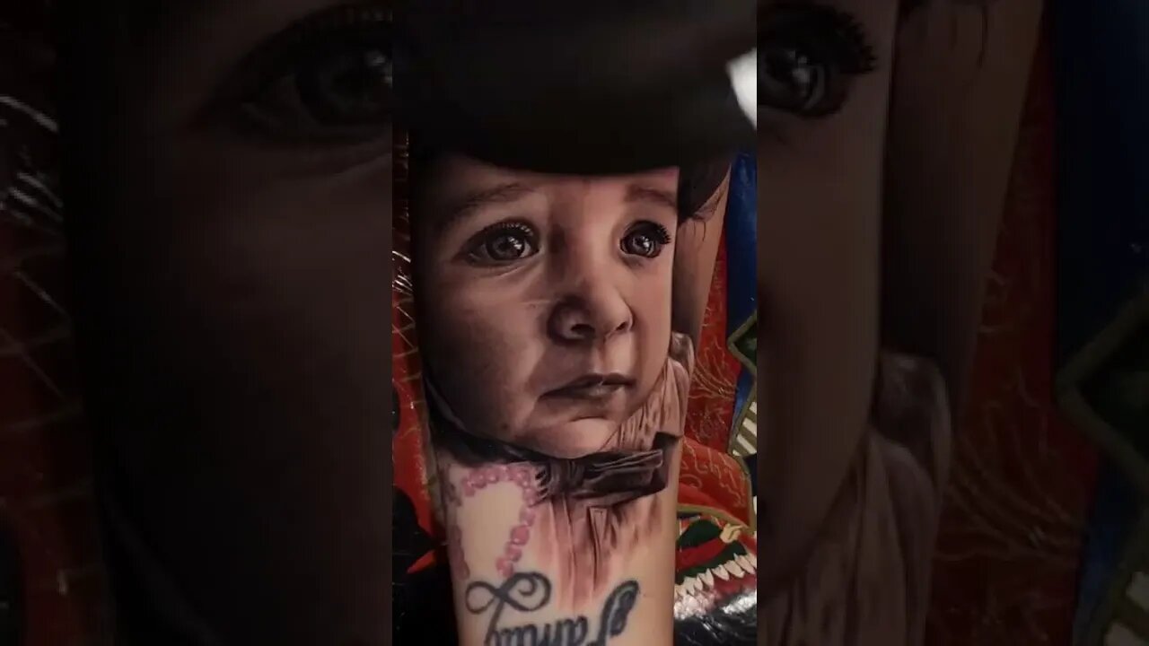 Baby Face Realism Arm Tattoo #shorts #tattoos #inked #youtubeshorts