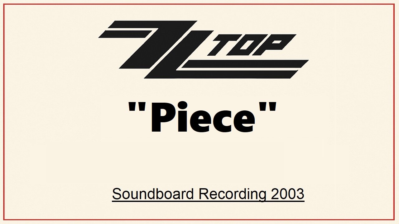 ZZ Top - Piece (Live in New Jersey 2003)