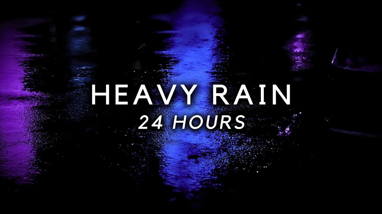 HEAVY RAIN to Relieve Insomnia - 24 Hours Rain Sounds to Sleep Deep