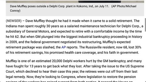 破產協議削減了 2 萬名退休人員的付款和福利