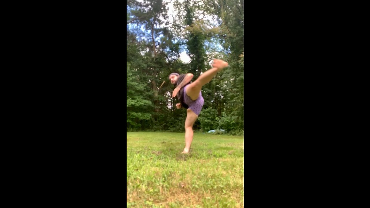 Shadow box spinning back kick