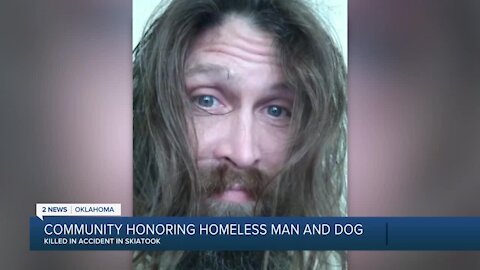 Community Honoring Homeless Man and His Dog