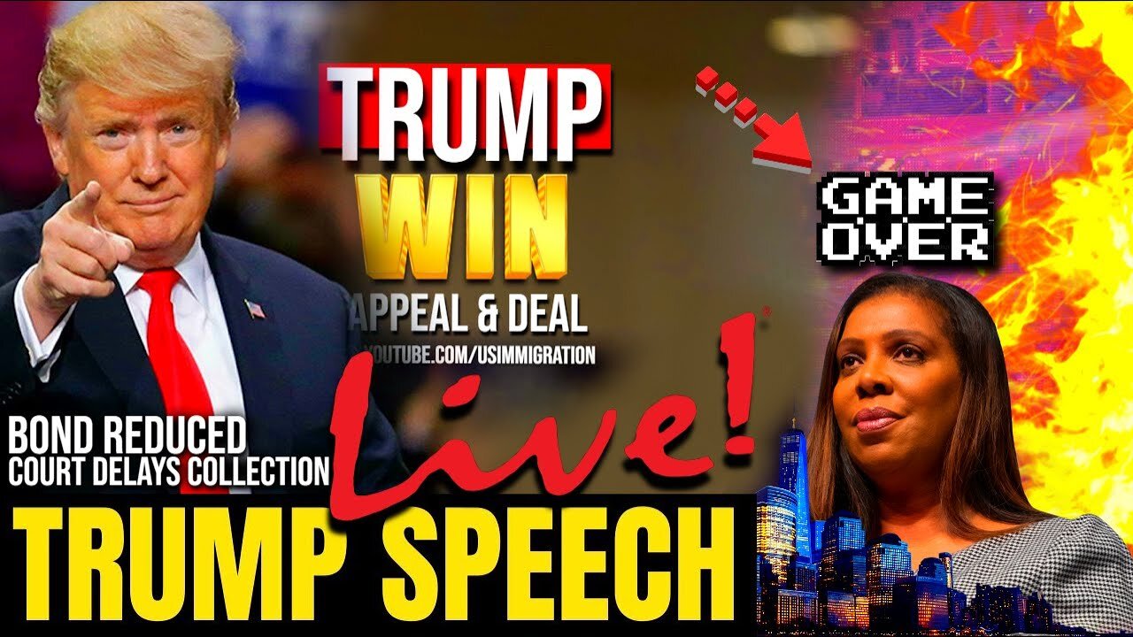 Tish GAME OVER🔥TRUMP SPEECH after BIG WIN in NEW YOR🔥Bond $ Reduced, Appeal court Delays collection