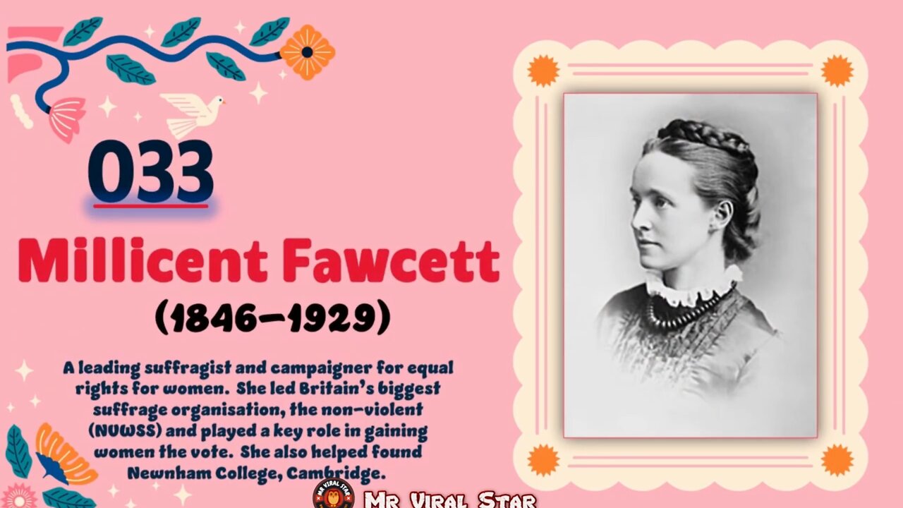 Millicent Fawcett (1846–1929)| TOP 150 Women That CHANGED THE WORLD | Short Biography