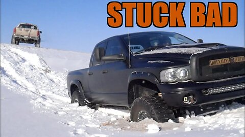 LIFTED TRUCK SNOW OFFROADING *GOT STUCK BAD*