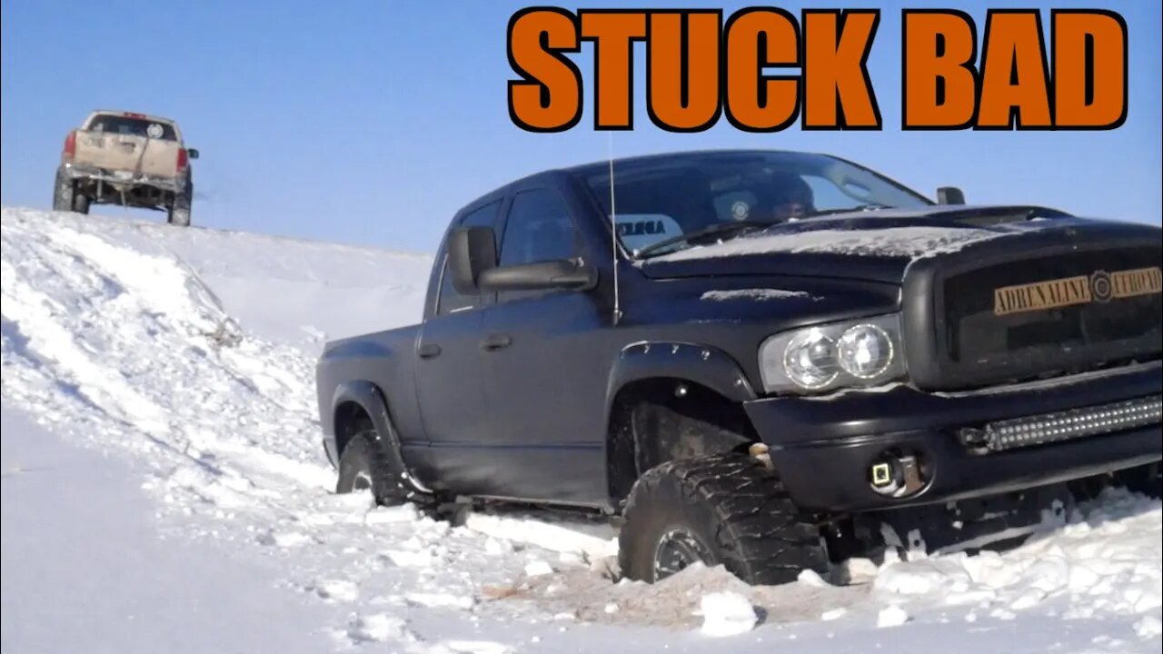 LIFTED TRUCK SNOW OFFROADING *GOT STUCK BAD*