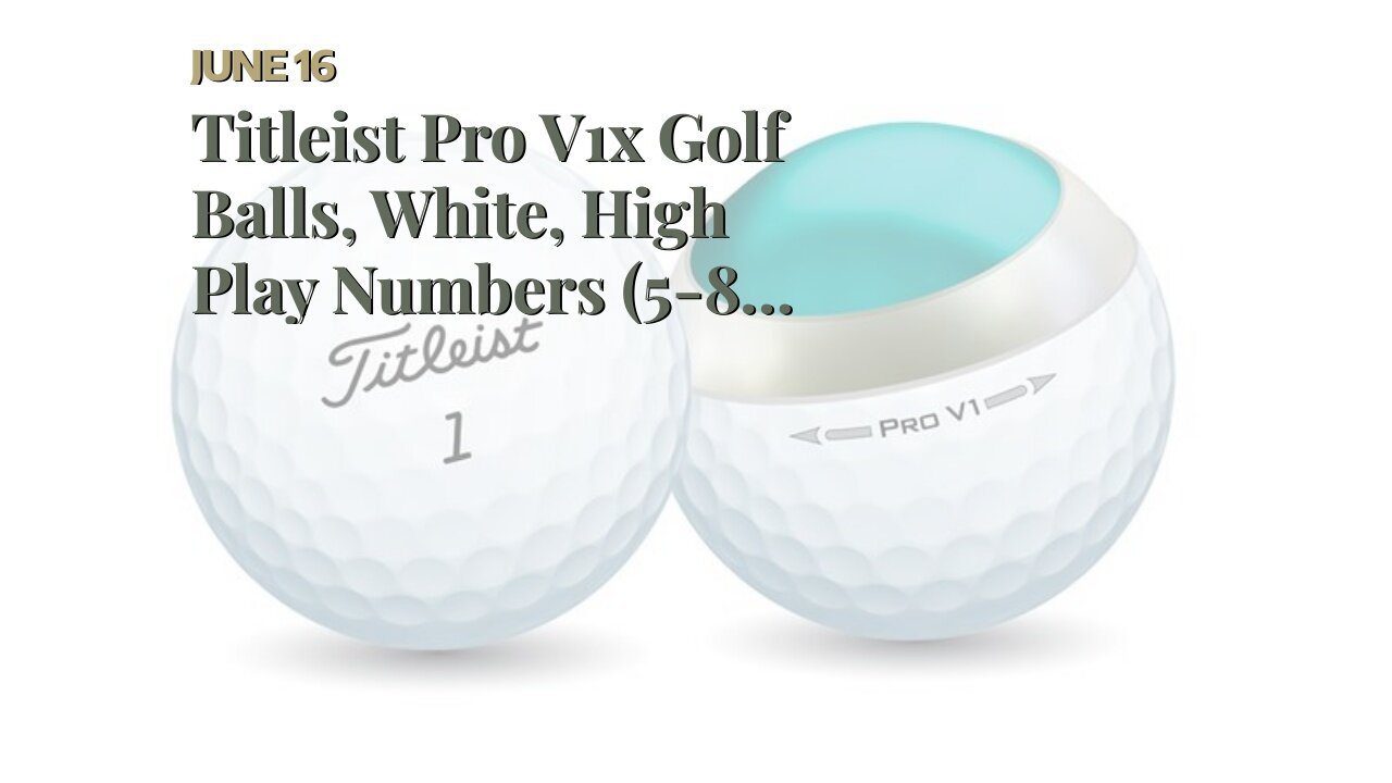 Titleist Pro V1x Golf Balls, White, High Play Numbers (5-8), One Dozen