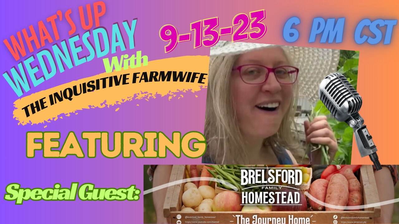 "What's Up Wednesday" with YouTube Channel Brelsford Family Homestead 9-13-23