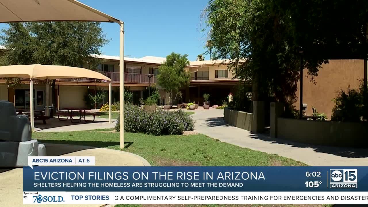 Eviction filings on the rise in Arizona, shelters filling
