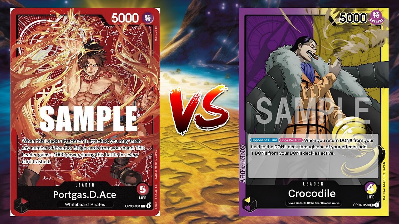 One Piece TCG Fire Fist Ace VS Purple Yellow Crocodile!!