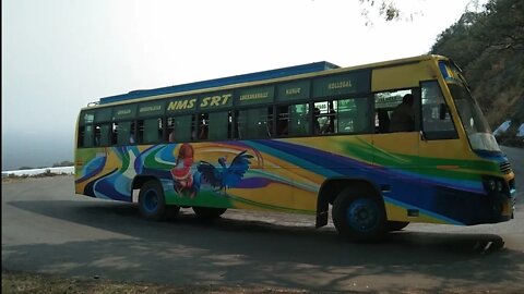 Kolli Hills Govt Bus Turning On 34/70 Hairbin bend Road at Namakkal