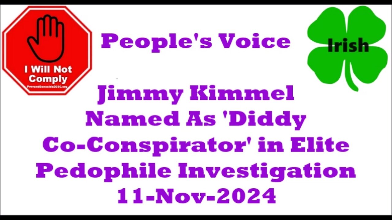 Jimmy Kimmel Named As 'Diddy Co-Conspirator' in Elite Pedophile Investigation 11-Nov-2024