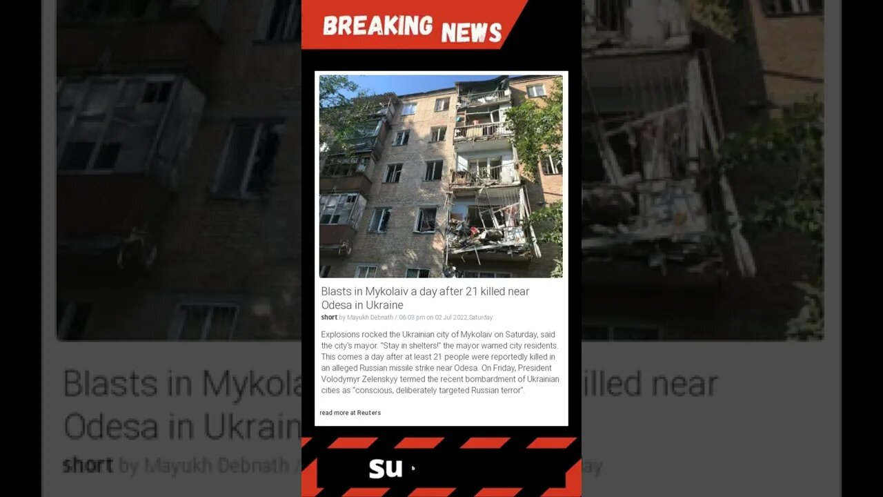 Blasts in Mykolaiv a day after 21 killed near Odesa in Ukraine #shorts #news