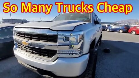 Cheap Chevy Silverado At Auction, So Many Trucks, Copart Walk Around