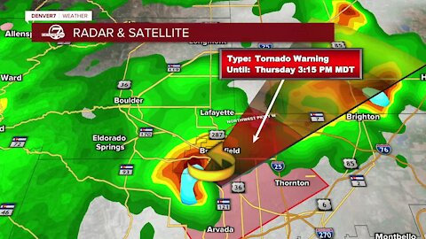 Tornado warning issued for northern Denver metro area