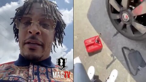 T.I. Struggles Wit Gas Can After Running Out Of Fuel In His Rolls Royce Cullinan! ⛽️