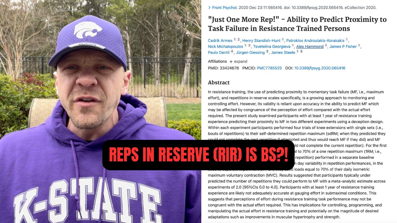 Reps in Reserve (RIR) Are a Silly Measurement of Intensity - STUDY SHOWS!