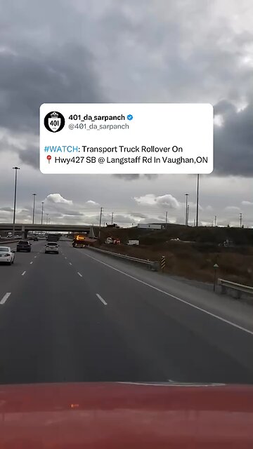 Transport Truck Rollover In Vaughan Canada