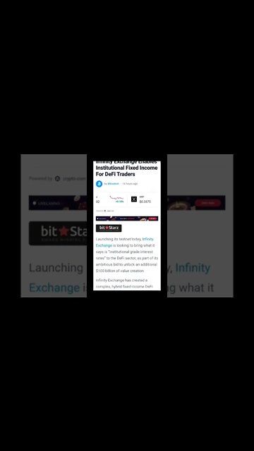 Infinity Exchange Enables Institutional Fixed Income For DeFi Traders #cryptoshortsnews #crypto