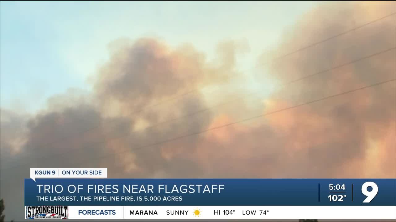 Trio of fires burning near Flagstaff