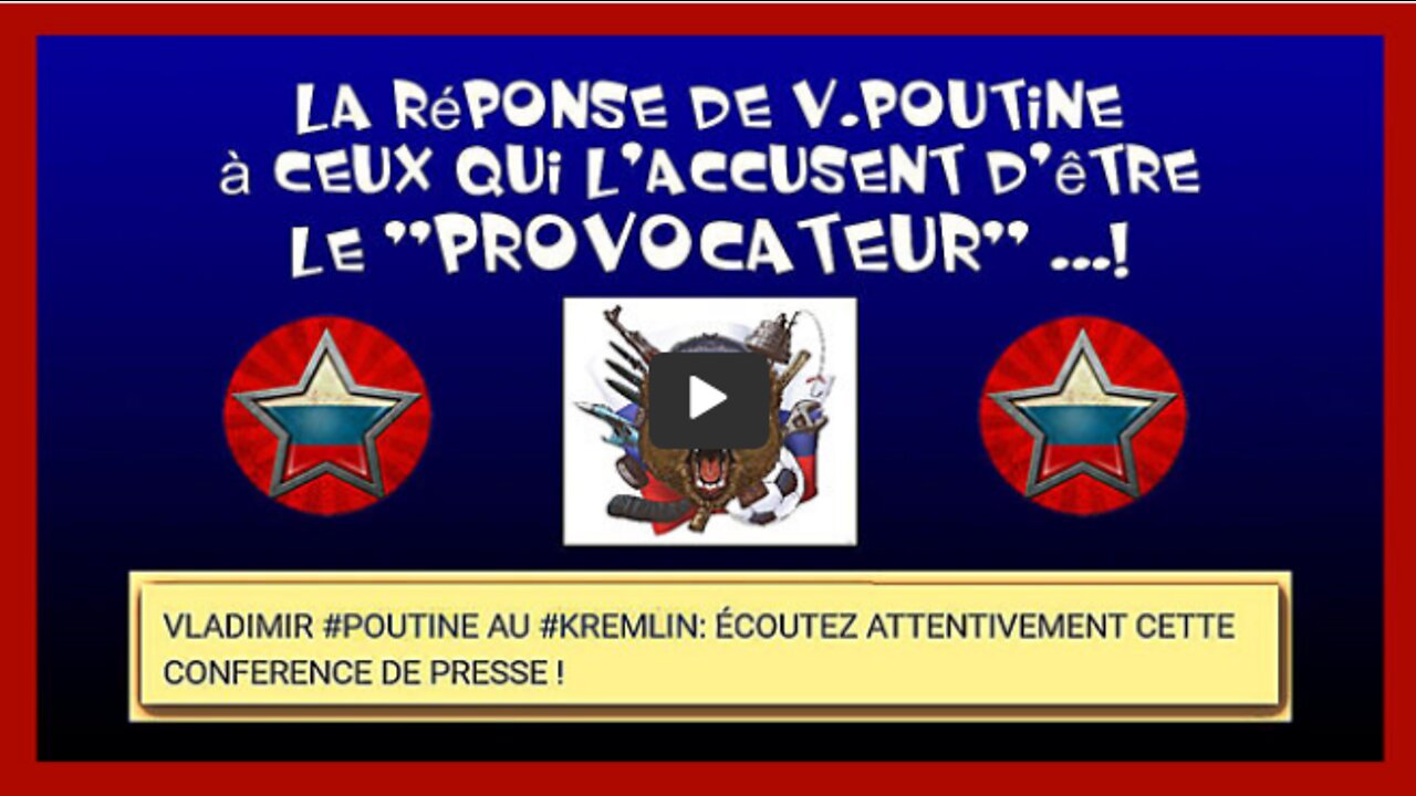 V.POUTINE démontre en conférence qu'il n'est pas le Provocat