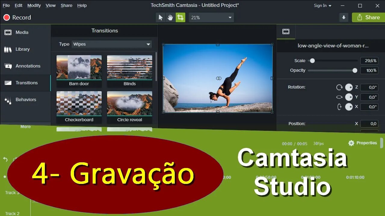 04- Camtasia - Como fazer gravações, captura de tela e Webcam no editor Camtasia Studio - aula 04